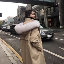 폭스퍼 롱패딩 여성 구스다운 빅사이즈