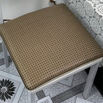 이케아 라탄 의자 카페 1인용 식탁 원목 라탄 흔들 스툴 야외 1 pc 여름 두꺼운 미끄럼 방지 식당 쿠션 홈 오피스 야외 아이스 등나무 시트 패드 멋진 통기성 매트 타이 포함, 50x50cm, 색상 3