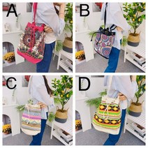 아메리칸인디언 캔버스 피크닉 버킷백 숄더백