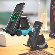 LinDesign 마그네틱 무선 충전기 지게차형 휴대폰 거치대 급속 충전, 블루, 1개