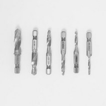 육각비트드릴탭세트 나사선만드는드릴날6종 목재 플라스틱 알루미뉴판 철판 생크