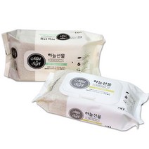 [문구조아] 하늘선물 물티슈 리필형 100매, 8개