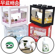 국산정품 블럭 어항 대크기 마리모 키우기, 화이트블럭[레드]