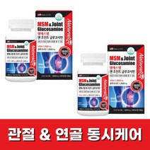미국 직수입 식약처 인증 뻣뻣한 관절 무릎 손마디 손가락 허리 연골 관절 에좋은 식이유황 MSM 디메틸설폰 글루코사민 각 1500mg 함유 녹색잎홍합추출물 상어연골 2개, 엠에스엠 앤 조인트 글루코사민 2달분 (패치증정)