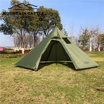 인디언 티피텐트 a형텐트 3-4인용 초경량 야외 캠핑 천막 큰 피라미드 텐트 배낭 로드, 협력사, 초록