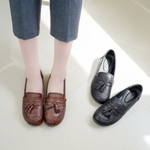 천연가죽 태슬 심플하고 세련된 발편한 2cm 중년여성 단화 로퍼 515