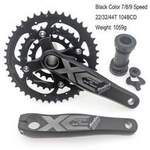 자전거크랭크암 JIANKUN-9 단 27 22/32/44T 170mm MTB 자전거 크랭크 세트 스프로킷 체인링 톱니 플레이트, 01 black