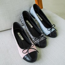 DBX 성수동 수제화 가죽 트위트 리본 플랫슈즈 1cm