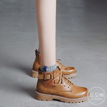 도오빠 러얄킷 여성 가죽 워커 앵클 부츠 레이스업 숏 부티 단화 하이탑 여자워커