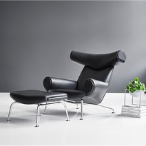 한스웨그너 ox chair AC70 황소의자 체어 안락 라운지, (가죽 사이드 체어 + 발판)