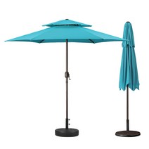 [오산홈] 야외용 파라솔 테이블 캠핑장 편의점 글램핑 복층형파라솔 5506, 1개, 스카이블루