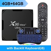 안드로이드티비 Android TV Box x96 max plus ultra android tv box android 11 amlogic s905x4 4g 64gb av1 8k, 영국 플러그, 4GB64GB 백라이트 i8