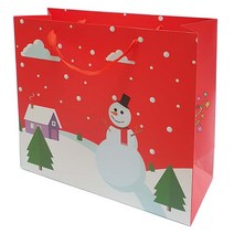 산타쇼핑백(HD)눈사람 대10개/ 어린이 성탄 크리스마스선물 상품포장재료 종이가방 장식용품