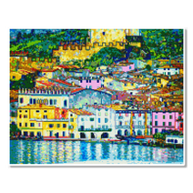 모모픽스 보석십자수 40x50cm 캔버스액자, DJ08 클림트 가르다호숫가