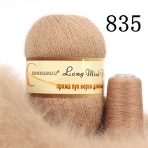 자이언트얀 밍크 캐시미어 혼합 원사 50g 20g 긴 머리 손 스레드 크로 셰 카디건 스카프 Sof, [38] 835