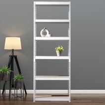 조립식선반 수납 앵글선반 6단 1500 x 600 x 1500, 화이트, 9mm 양면코팅 보드