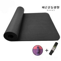 바른운동생활 NBR 두꺼운 요가매트 층간소음방지, 블랙