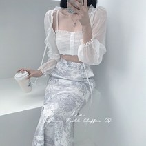 르블랑 프릴 쉬폰가디건
