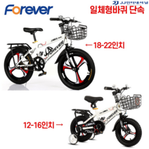 20인치자전거 MTB 입문용 자전거 출퇴근 펫바이크 추천 가벼운 튼튼한, 14인치 일체형바퀴 단속, 화이트