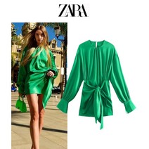 카다시안 허리 슬림 그린 ZARA 자라 여성 원피스