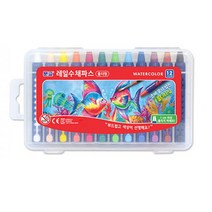 문교 신개념 수채 크레파스/손에 묻지 않는 유럽형 레일 수채파스 12색