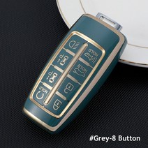 G70튜닝 G80튜닝 GV80튜닝 TPU 자동차 키 케이스 4 6 8 버튼 스마트 키리스 엔트리 리모콘 수호자 현대 Gen, 02 8 Button-Grey