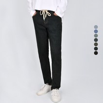 가이스토리 남성용 빅사이즈 데님 에어 기모 밴딩 청바지