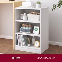 좁은책장 책장3단 가벼운책장 만화책장 원목책꽂이 카페책꽂이 아기방책장 틈새책장 원목책장 깊은책장 소형책장, [세겹 와이드핏]머스타드 화이트 45x30x68cm