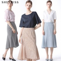 [쉬즈미스(SHESMISS)] 슬릿 포인트 미니 깅엄체크 스커트 (택가격:128000원)