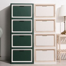 올리빙 올리 폴드 수납 서랍장 400 4단, 색상:화이트베이지, 단품