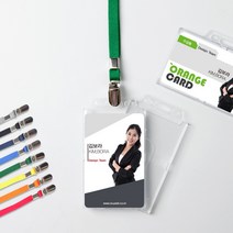사원증케이스 명찰 릴홀더 신분증 학생증 출입증 사원증 명찰 목걸이줄, 고급릴홀더, 화이트