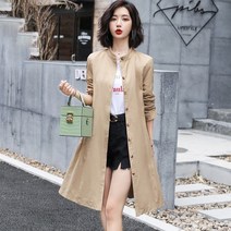 가을 여성 아우터 여풍 루즈핏 트렌치 여 하프 슬림 봄가을 프리미엄 코트 여 nvchangfengyi
