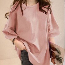 쇼션 여름 여성 반팔티 의류 옷 박스티 무지티 단가라 라운드티 오버핏 봄티 이너티 레이어드 데일리 여자 반소매 기본 7부 반팔 반티셔츠 루즈핏 여름 반팔티