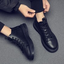 도오빠 테슈키 남성 가죽 하이탑 스니커즈 운동화 3.5cm 플랫 부츠 워커 가을 겨울 남자운동화 신발