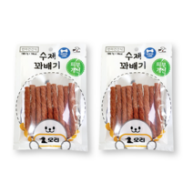 강아지 순삭 대용량 훈련용 치석제거 간식, 수제꽈배기, 오리 80g 2개