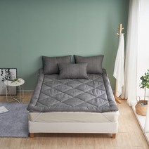 침대패드보다 토퍼 5cm 두께 쿨링 냉감 항균 시원한 시어서커 여름 이불 침대토퍼, 무지차콜