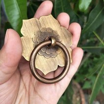 문손잡이 황동 캐비닛 문 손잡이 벽걸이 후크 찬장 드롭 링 당김 드레서가 당긴 서랍, Antique Bronze+Smaller Ring