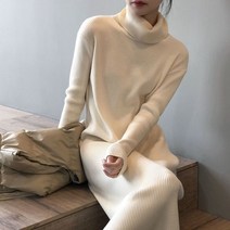 만삭촬영원피스 주수원피스 골지 터틀넥 니트 원피스 5color