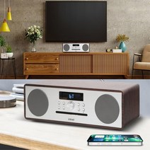 인켈 고출력 미니오디오 CD 블루투스 FM라디오 USB-T1, 오크
