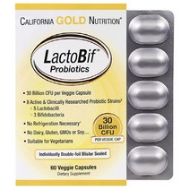 캘리포니아 골드 뉴트리션 California Gold Nutrition LactoBif P 3000억 60정 락토비프 유익균, 60캡슐, 1개