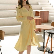 가바바 여성 원피스 하늘하늘 화사한 셔츠 스타일의 정장 투피스 G50701