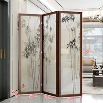 병풍 파티션 거실 접이식 칸막이 가벽 공간분리 이동식 원목 사무실 인테리어, T 조젯 반투명 대나무 신고 금고 190 50 선풍기