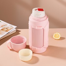 보온 컵 대용량 3리터 아웃도어 휴대용 거품 우유 분유 아기 외출 보온병 보틀 여행 케틀 자택, [06] 그린-2000ml [스트랩+스티커 발송용]