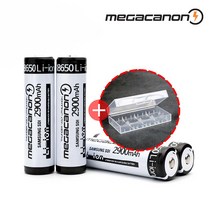 메가캐논 18650 충전지 리튬 이온 충전 배터리 2900mAh 충전용/충전식 건전지, 1개, 1개