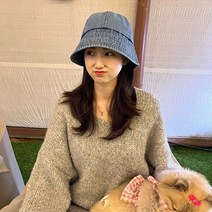 데코라멘 데일리 빅사이즈 오버핏 데님 여성 벙거지 모자