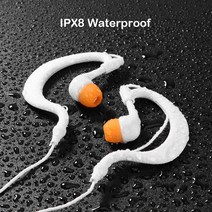 수영이어폰 이어 클립 타입 3.5mm 수영 다이빙 헤드폰 IPX8 방수 헤드셋 수상 스포츠 MP3 전화 플레이어용, 한개옵션0