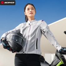 POOMIHOUSE 여름 남여공용 메쉬 오토바이 통기성 레저 레이싱 자켓, S, JK158W 여성 퍼플화이트【여름】