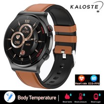 가성비스마트워치 (에서 선박 us) 새로운 고성능 ECG PPG 심장 박동 혈압 심장 박동 피트니스 트래커 스마, 05 Leather Brown