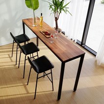 아카시아원목 홈바테이블_1800X450/원목테이블/홈바식탁, 다리색상:블랙다리