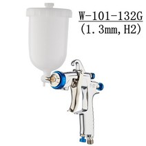 페인트 무선 에어 W101 HVLP 중력 스프레이 건 400CC 플라스틱 포트 1.0/1.3/1.5/1.8mm 원래 정통, 02 132G